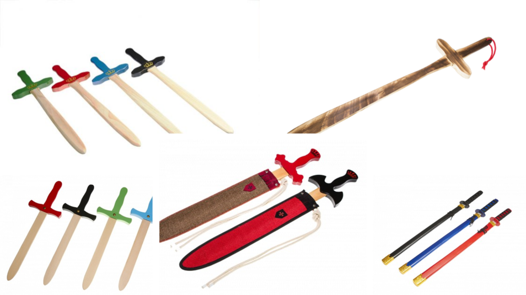 espada de madera para niños