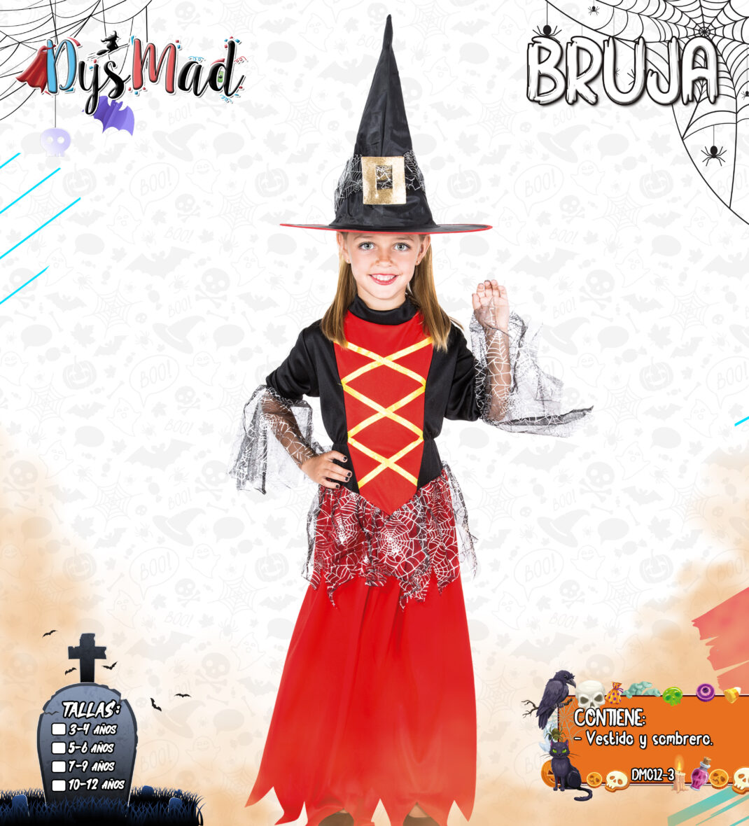 146_Disfraz bruja niña rojo1