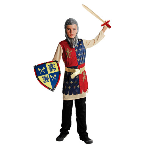 suspensión Risa creciendo Disfraz de caballero medieval con escudo y espada | Juguetutto