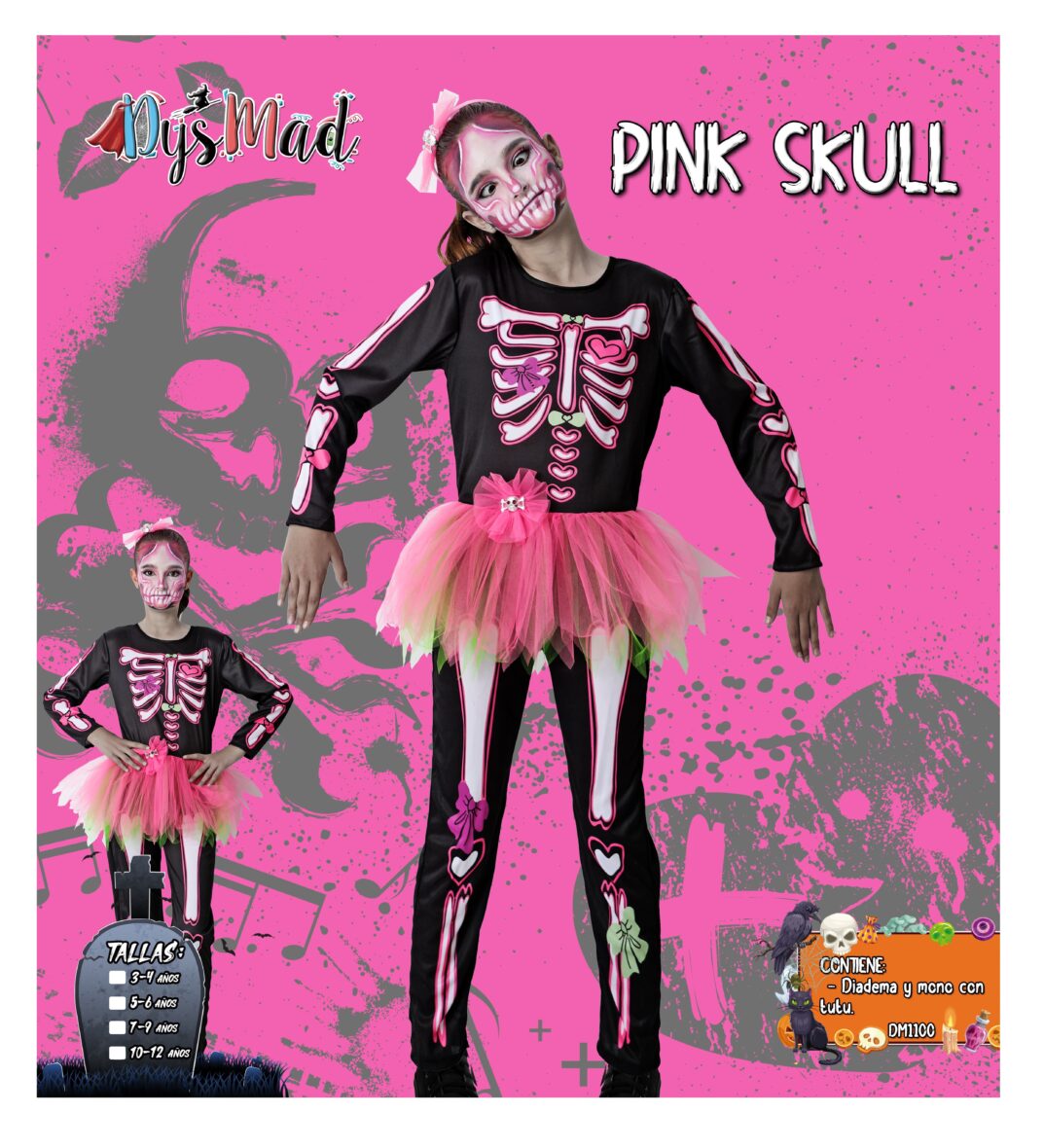 289_Esqueleto Rosa (Pink Skull) niña2.