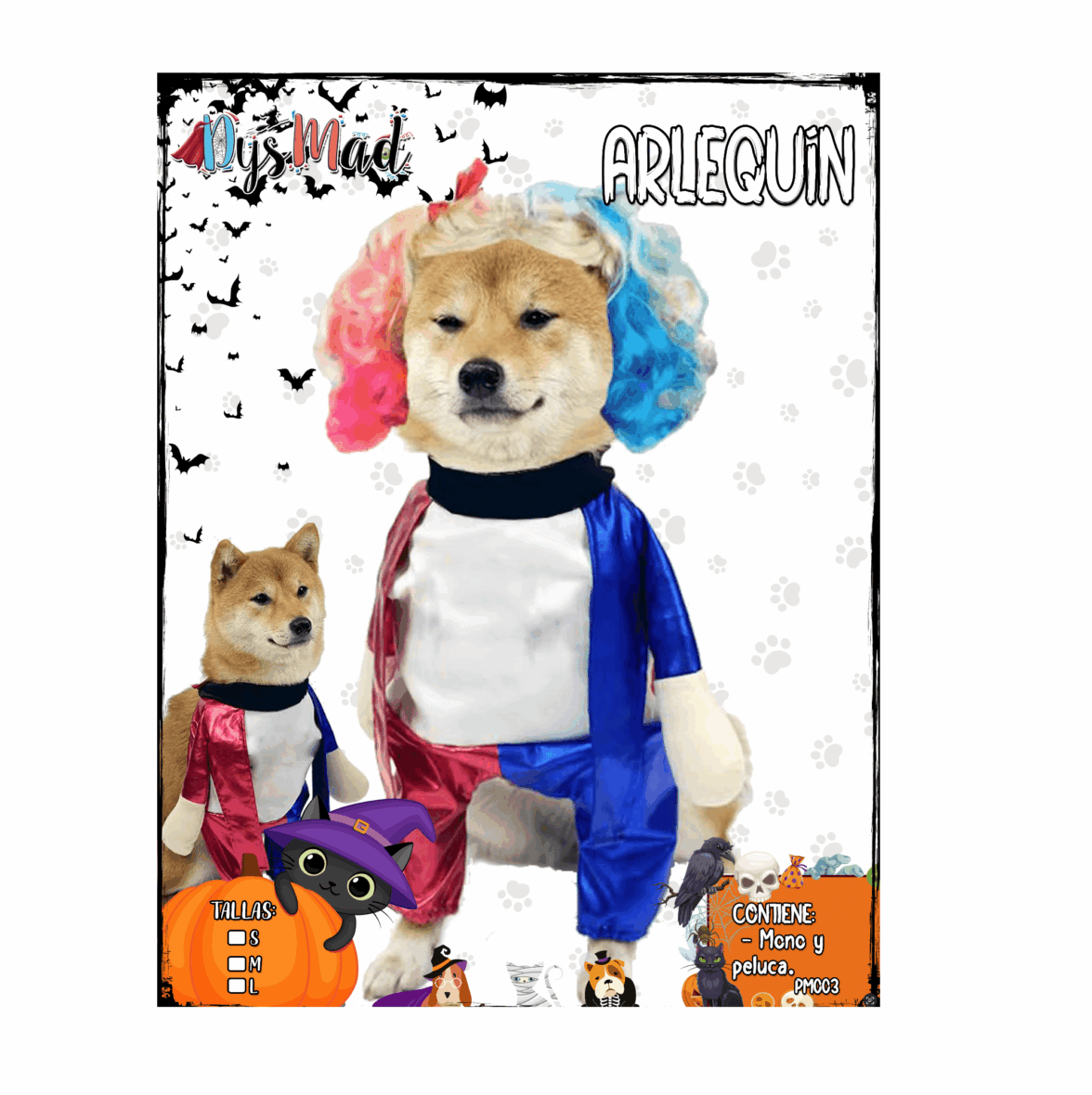 369_Disfraz Arlequín para perro y gato2